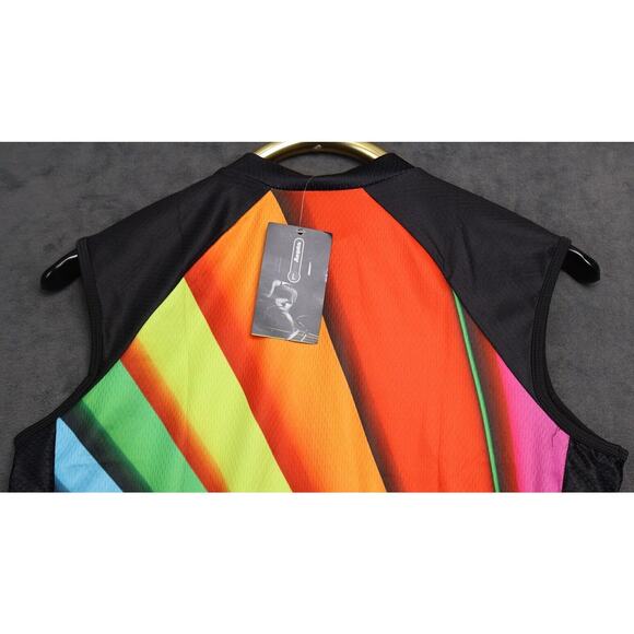 NEW: Aogda RAINBOW Full-Zip Cycling Shirt Jersey Mesh Sides Size Large - Picture 7 of 11